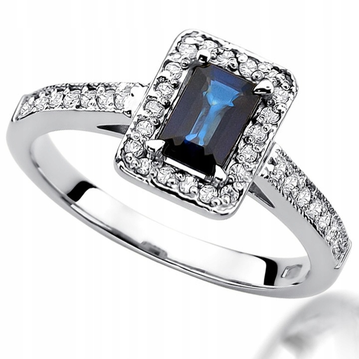 

Pierścionek Złoty Z Szafirem I Brylantami 0,22ct