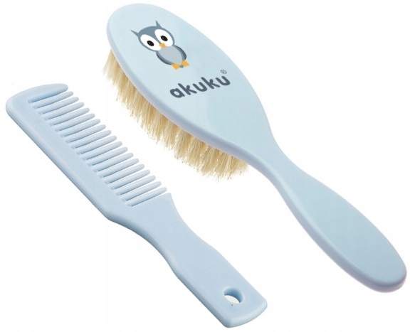 AKUKU SZCZOTKA Z NATURALNEGO WŁOSIA + GRZEBIEŃ