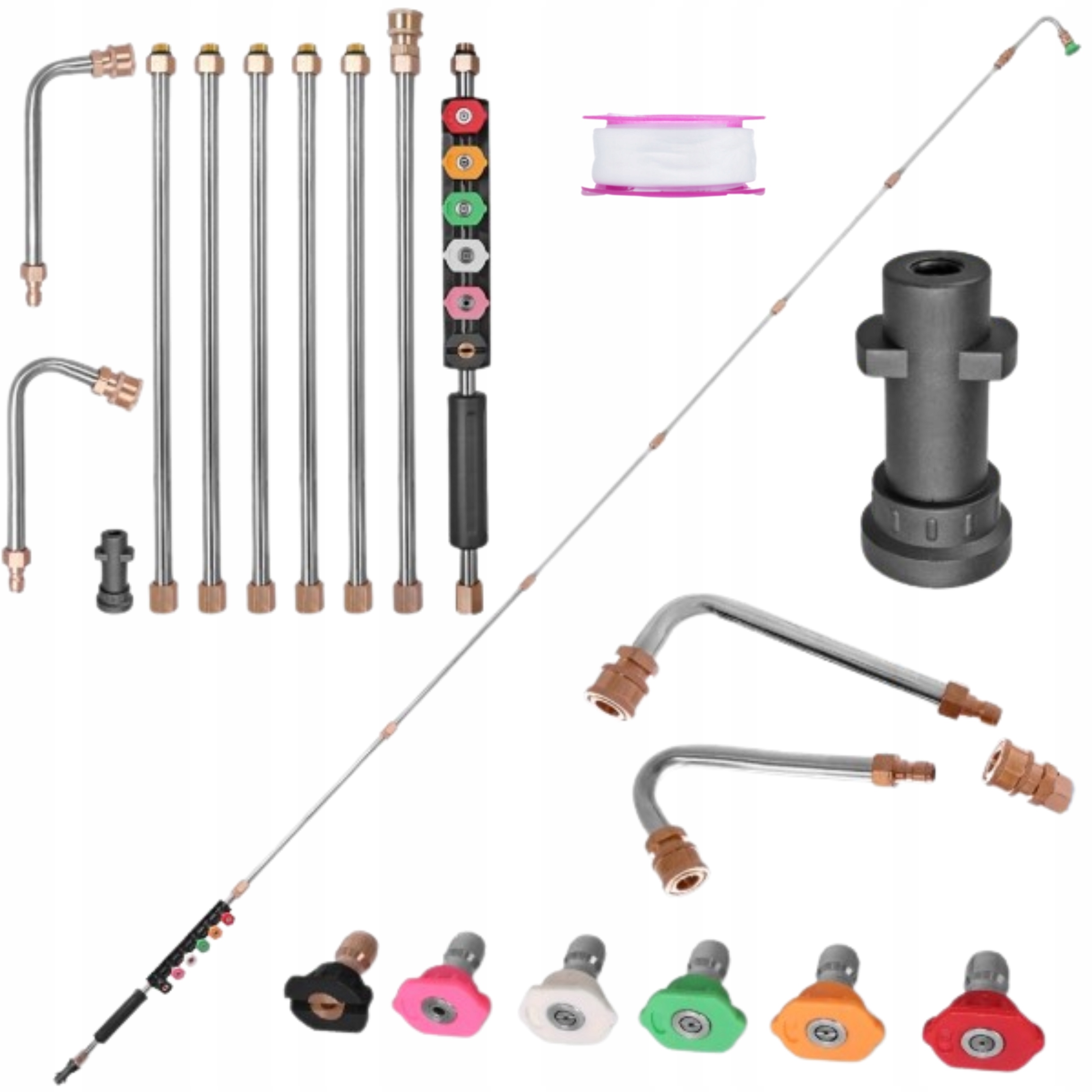 Modulární Teleskopický Nástavec 2,8 m Trysky Pro Čistič Karcher K2 K3 K4 K5 K6 K7