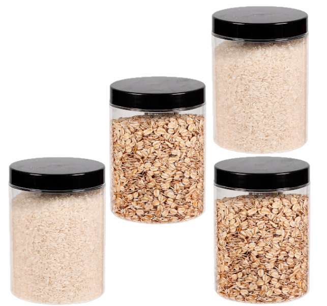 

Słoik Plastikowy 1000ML Pojemnik Na Żywność 4SZT