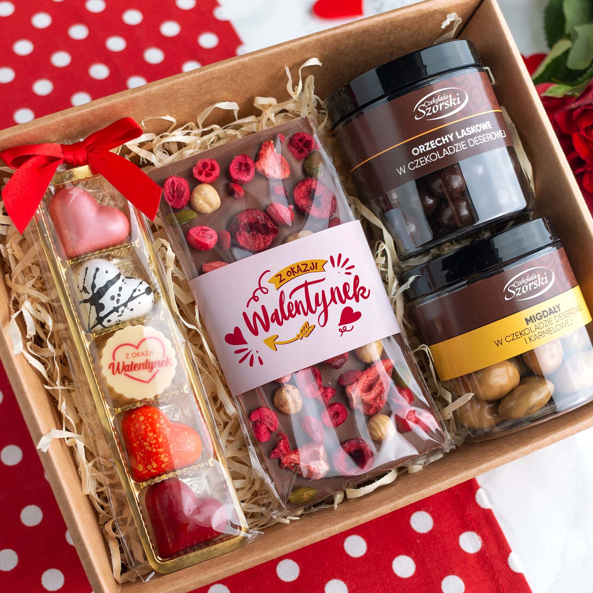 z okazji Walentynek zestaw słodyczy