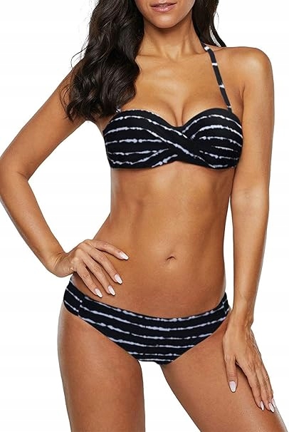 Dámské push-up bikiny typu bandeau, dvoudílný komplet, velikost S