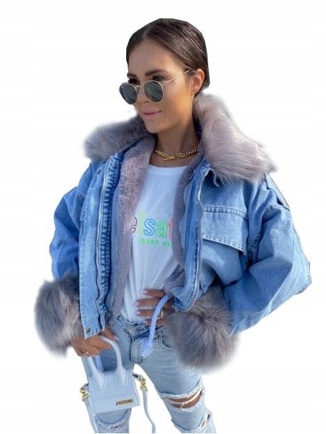 

Kurtka Jeansowa Z Futerkiem Katana Futerko Miś XL