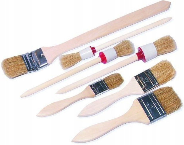 

Zestaw pędzli malarskich płaskie okrągłe mix 7szt