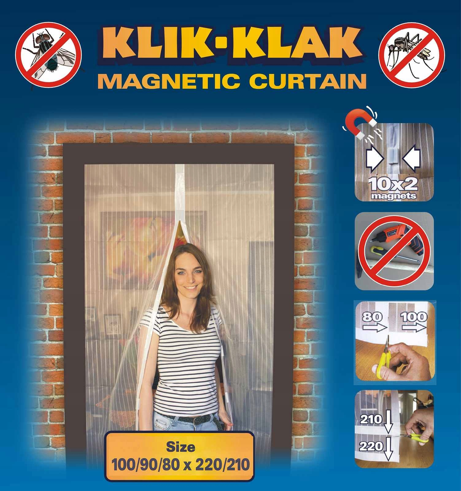 

Moskitiera Magnetyczna 100/90/80 x 220/210 Czarna