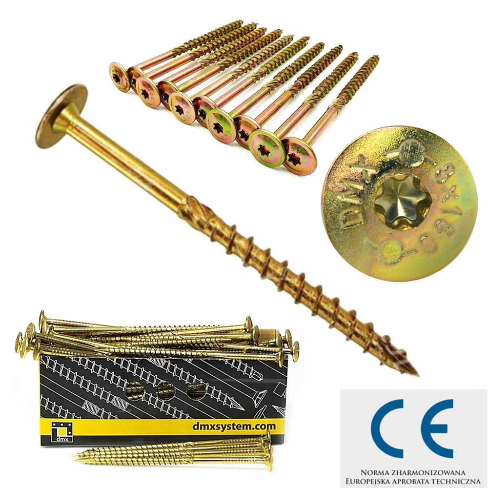 

Wkręt ciesielski do drewna 8x260 Torx 50szt talerz