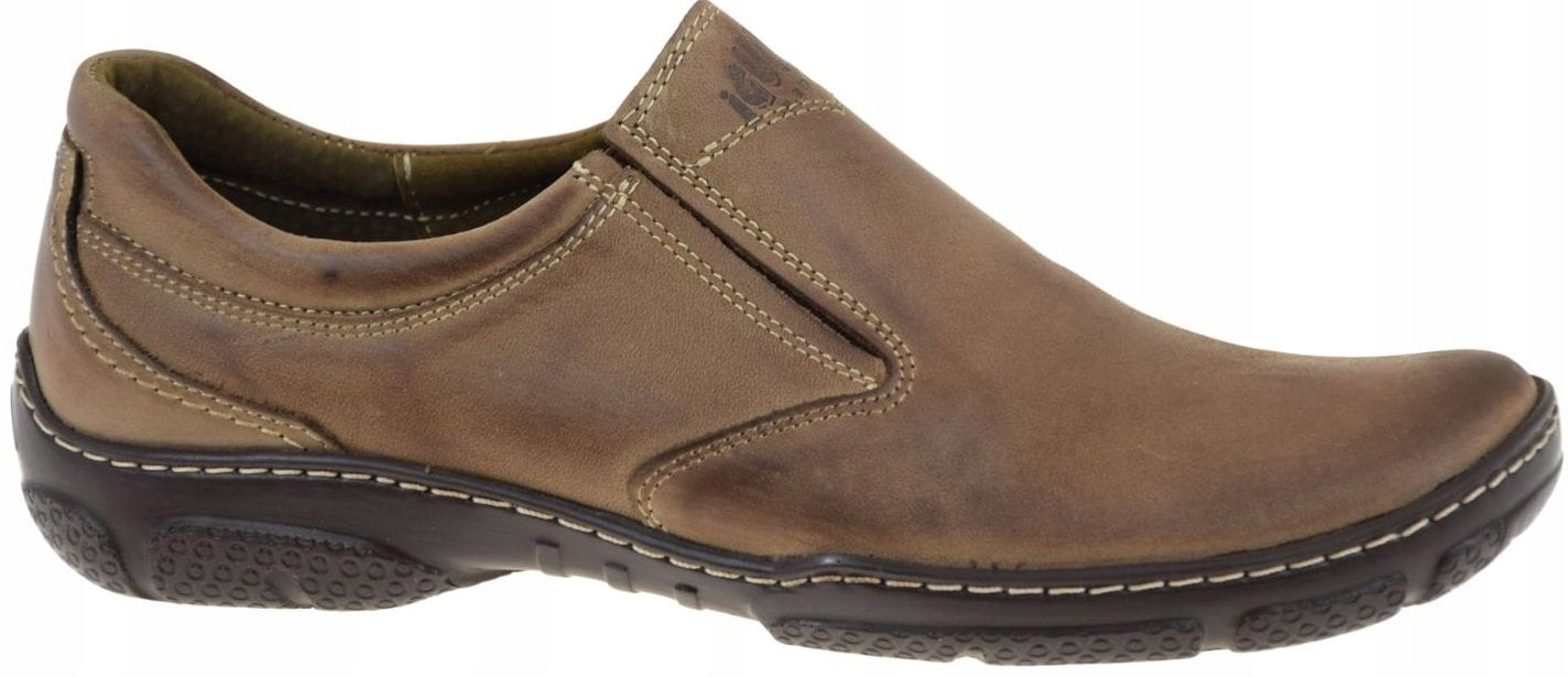 Pánské kožené mokasíny hnědé slip-on módní pohodlné Lider 422A-95-P VEL.41