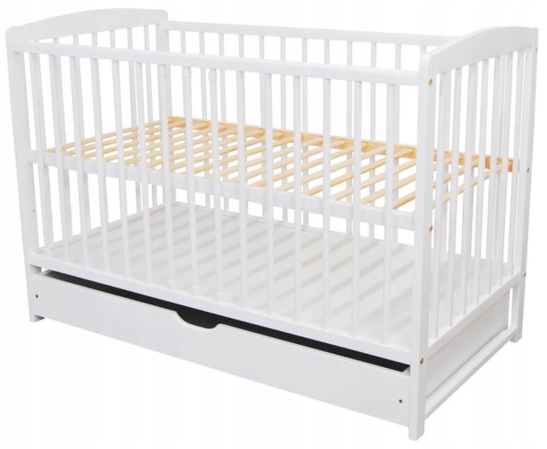 BIAŁE DZIECIĘCE ŁÓŻECZKO DOSTAWKA SZUFLADA 120x60