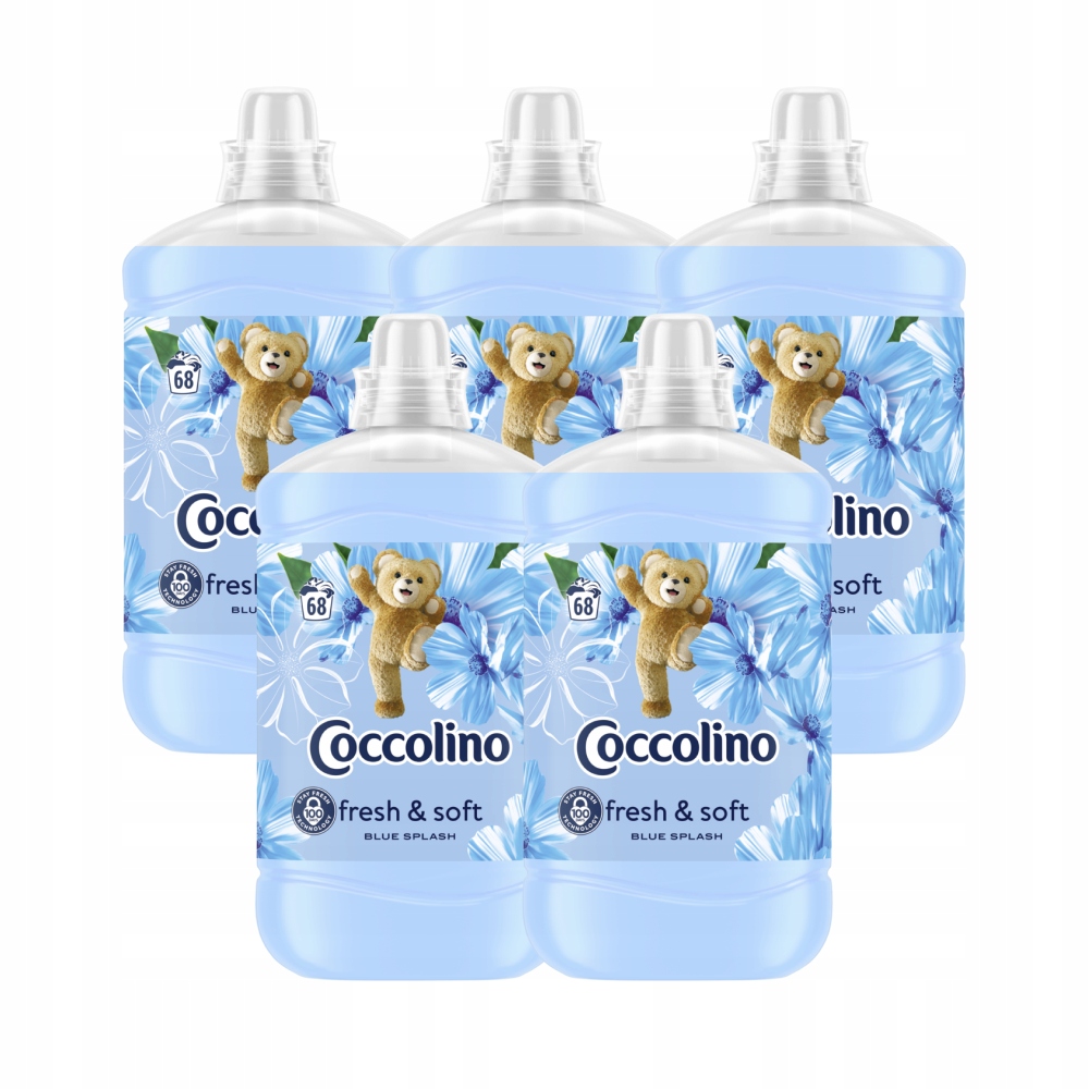 ZESTAW 5X COCCOLINO FRESH & SOFT BLUE SPLASH PŁYN DO PŁUKANIA TKANIN 1700ML