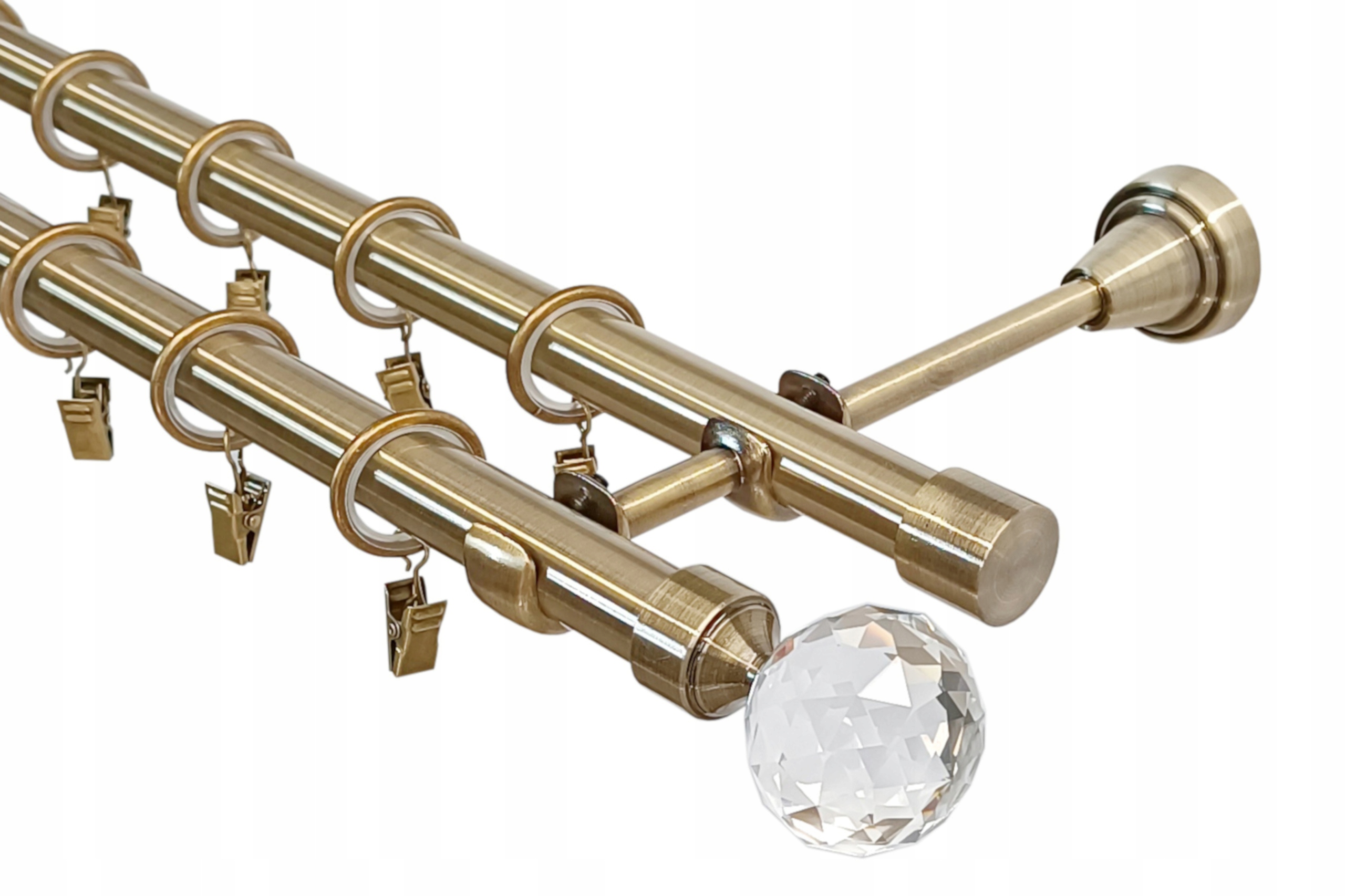 Garnýž dvojitá kovový zlatý mix hrotů Imperia Deco 19+19 mm 300 cm