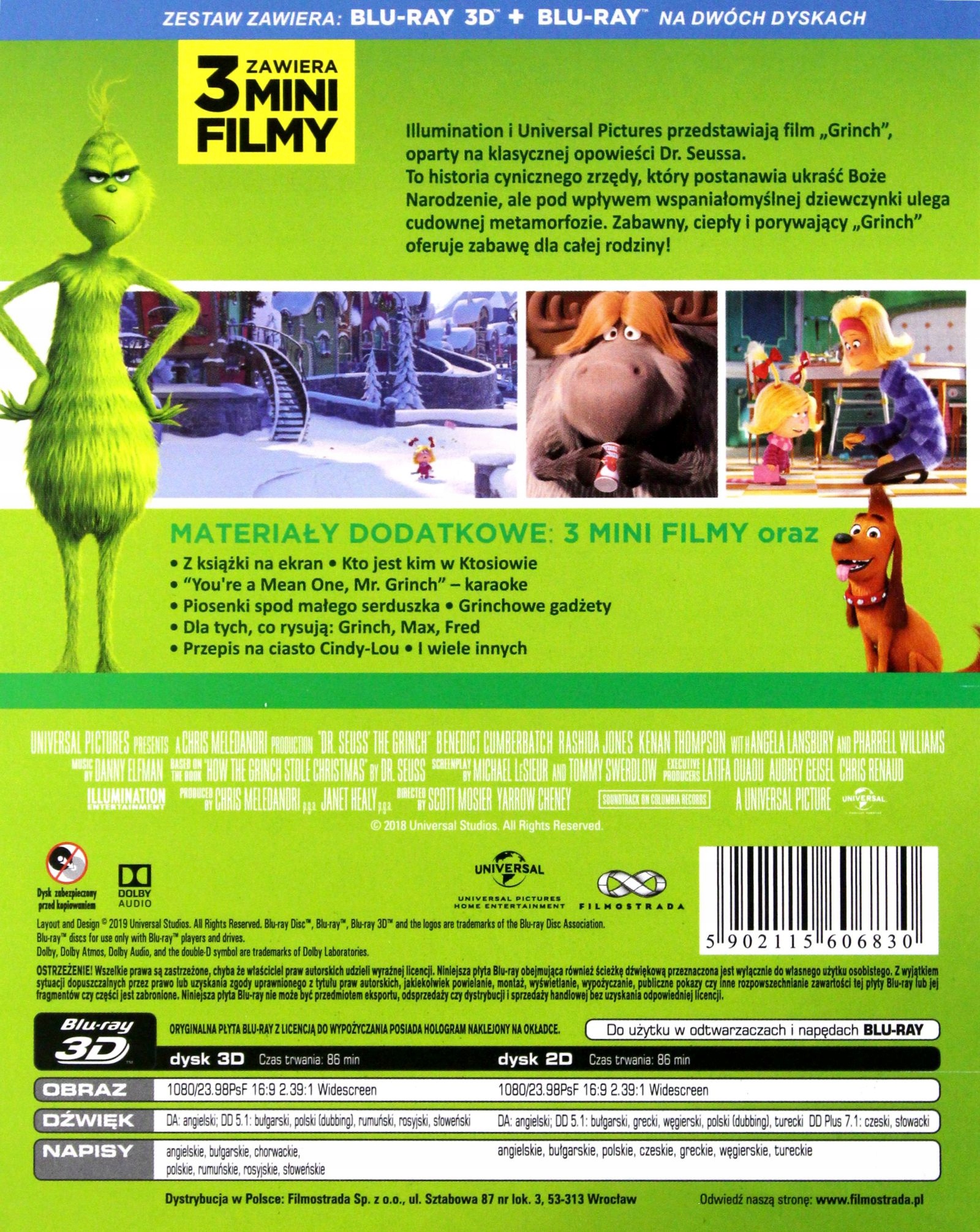 GRINCH (BLU-RAY 3D)+(BLU-RAY) Gatunek dla dzieci