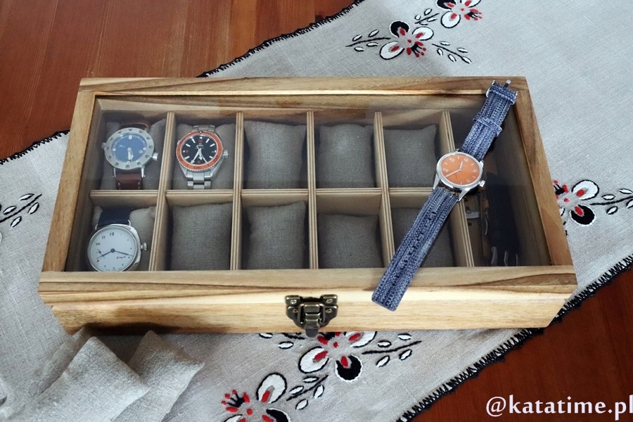 SKRZYNECZKA KASETKA PUDEŁKO BOX NA 10 ZEGARKÓW DREWNIANA ROBIONA RĘCZNIE Kod producenta SNZPol-Dr2x5