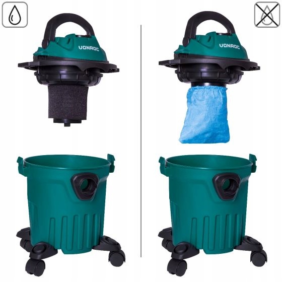 ODKURZACZ NA MOKRO I SUCHO 1000W - ZBIORNIK 12L | VONROC EAN (GTIN) 8717479091508