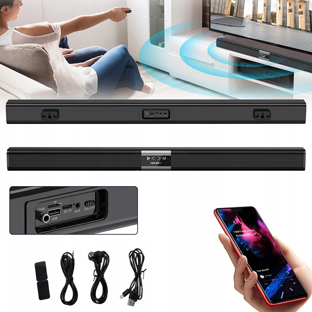 Výkonný Bluetooth Soundbar Usb Reproduktor Televizor Bluetooth Aux Set