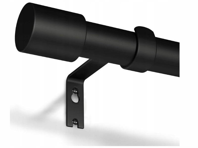 Garnýž Jednotlivý Černý Kovový Pevný 76- 228 cm Dekorace