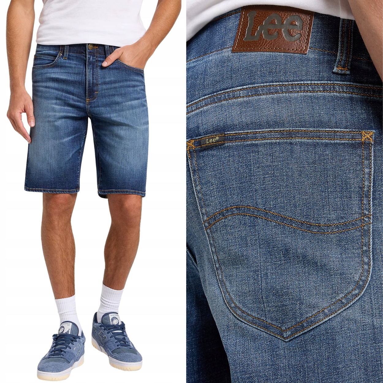 Lee XM 5 Pocket Extreme Motion krátké tmavé kraťasy džínové šortky W31