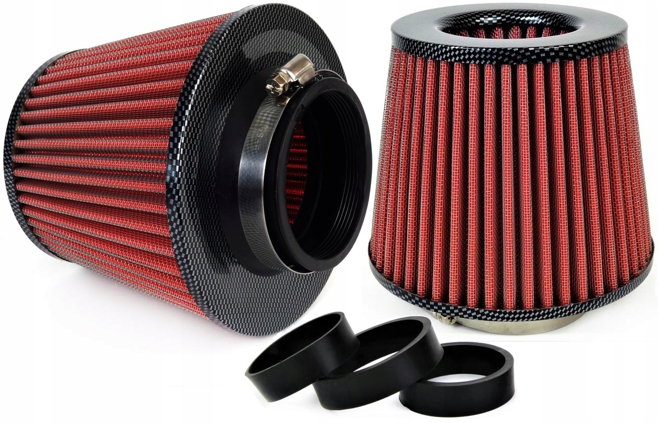 

Sportowy Filtr Powitrza Stożek Carbon 3 Adaptery