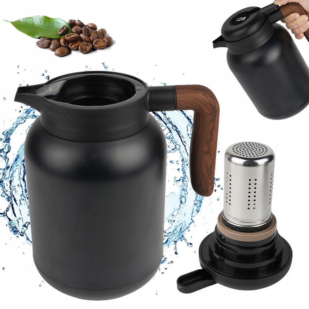 1,5L Termosový Džbán Z Nerezové Oceli Termoska Na Domácí Kávu