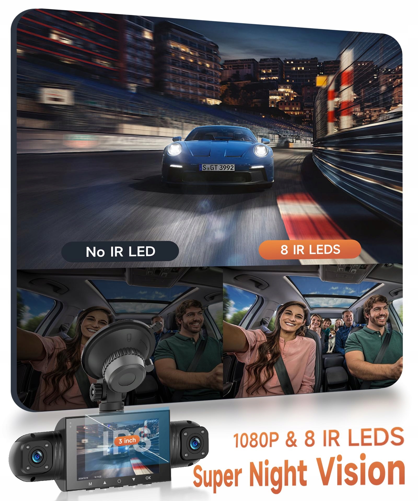 Rimoody Kamera Samochodowa 4Kanal 360 Stopni 1080P IR Nocny Tryb 64GB — miniatura 4