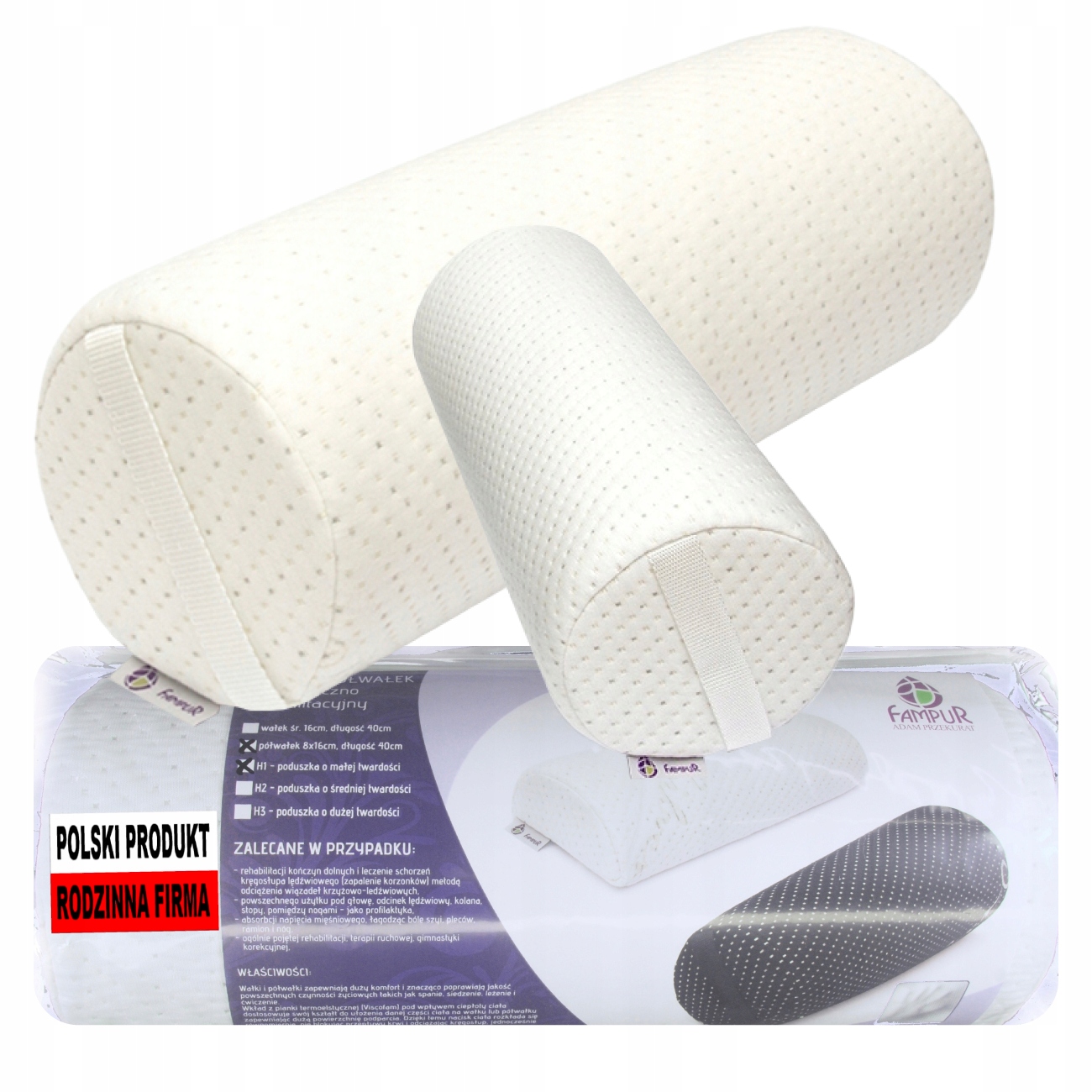 Poduszka Ortopedyczna Wałek Rehabilitacyjny Pianka Memory Miękka H1