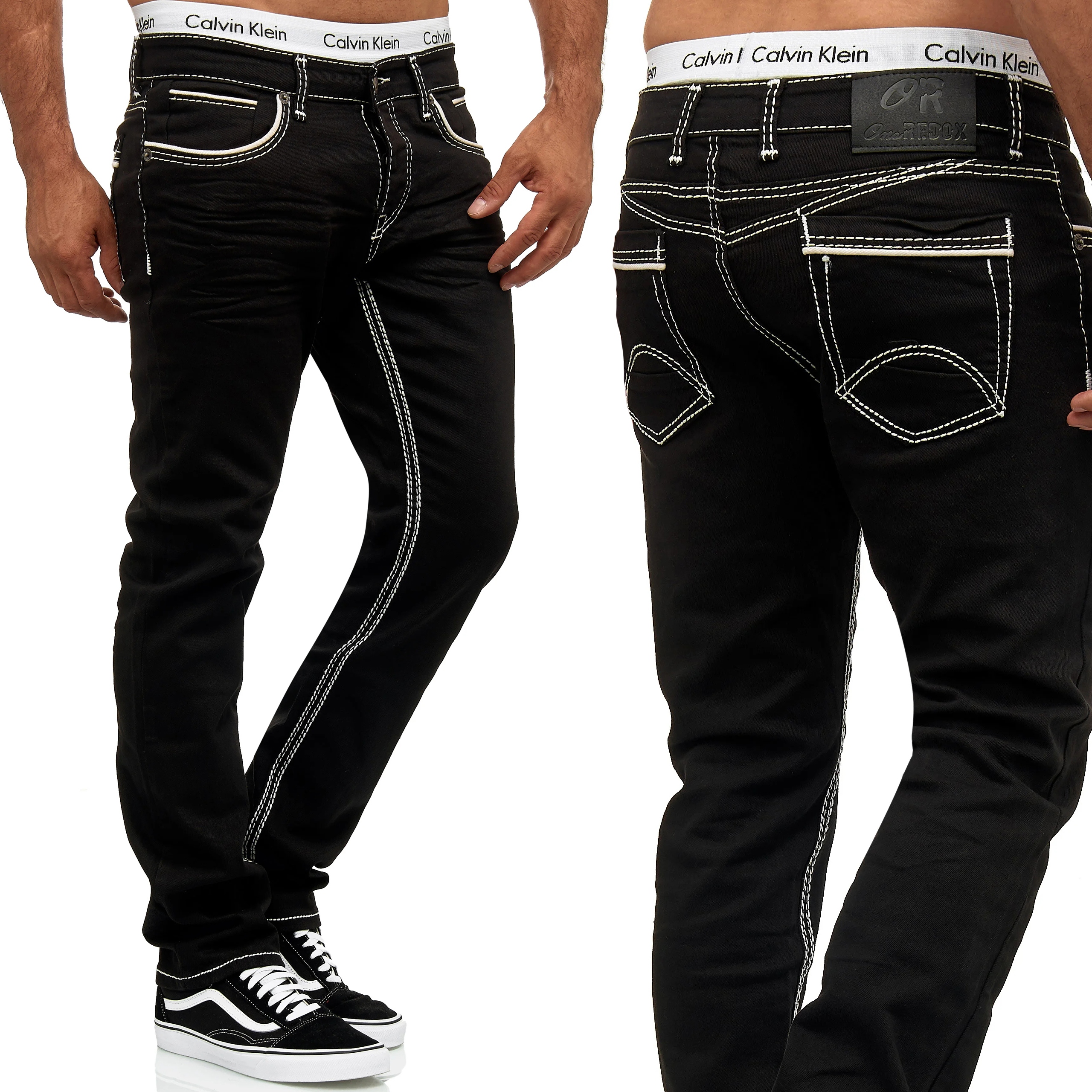 

Jeansy Spodnie Jeansowe Denim Regular Gruba Nić