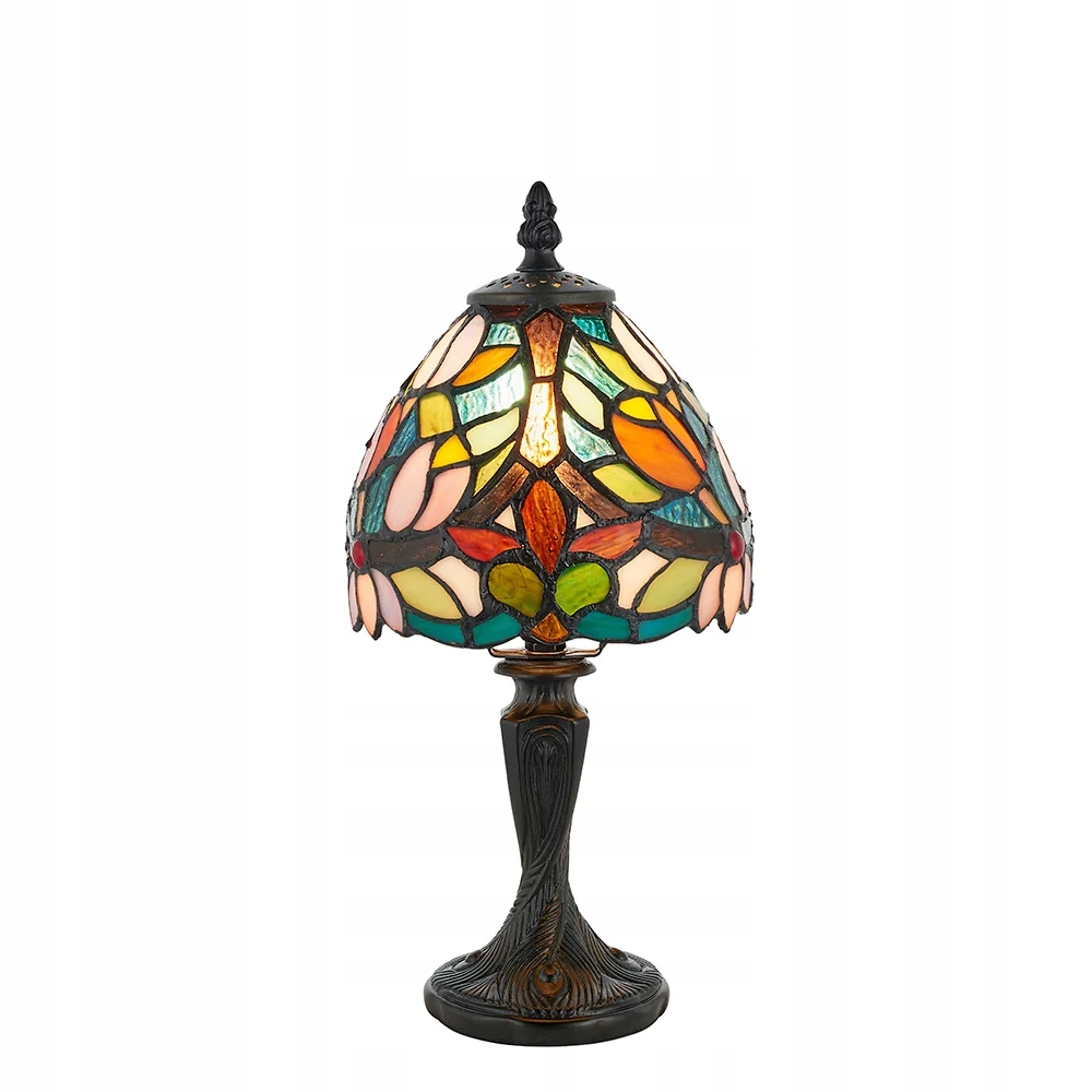 Tiffany Stolová vitrážová lampa Art Deco Sylvette 1xE14 40W