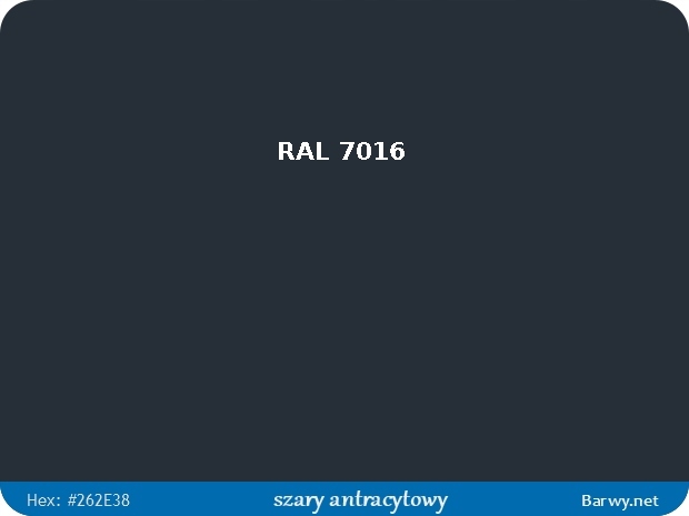 RAL 7016 antracytowy AKRYL POLIURETAN POŁYSK 337 Pojemność opakowania 1000 ml