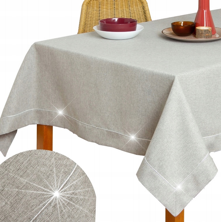 Ubrus na stůl hladký Šedý stříbrný 150x300 Velký popelavý Elegantní matný