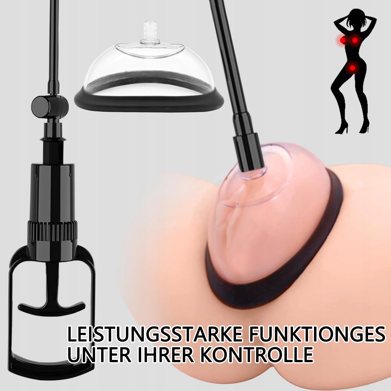 AMZII 3W1 Pompka Wakuumowa Z Nippelami Stymulator Klitorisu Dla Kobiet — miniatura 6