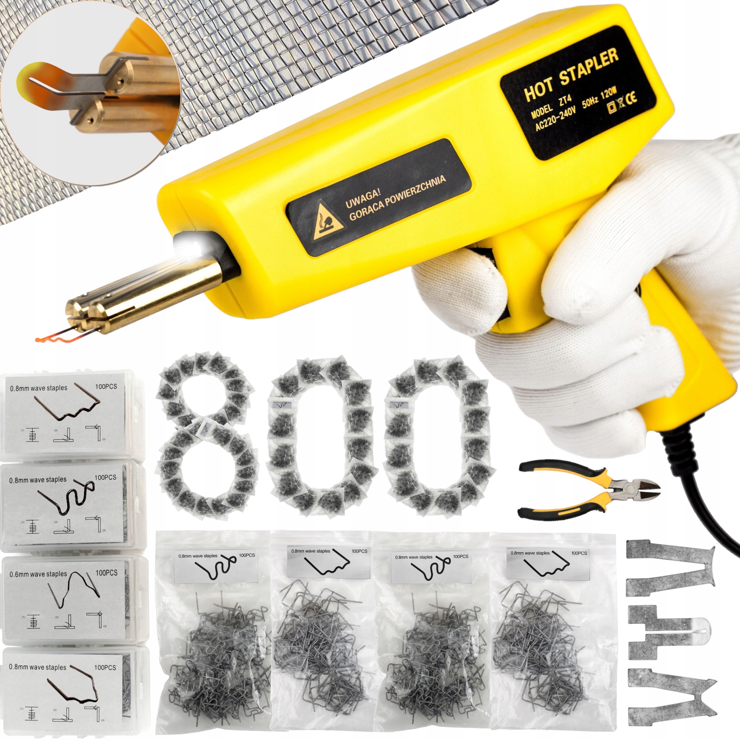 Zszywarka Zszywacz Spawarka Do Plastiku Zszywki Żelazko Zgrzewarka ZT4 120W