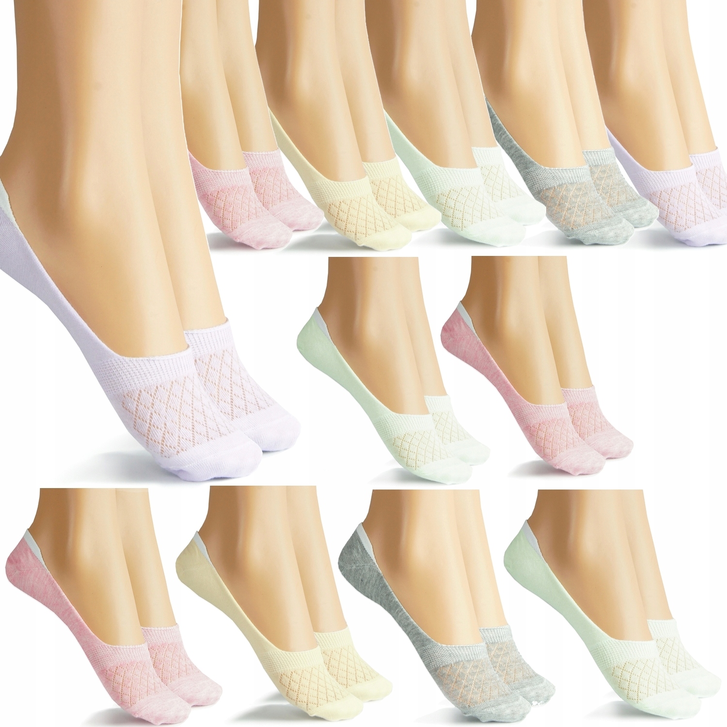 

12x Stopki Damskie Niskie Krótkie Silikonem 39-41