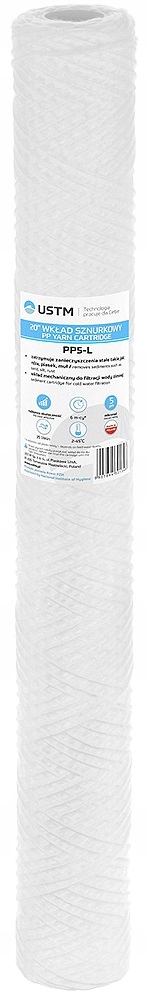 

Filtr Do Wody Wkład 20 '' Sznurkowy 5 Mikron Slim