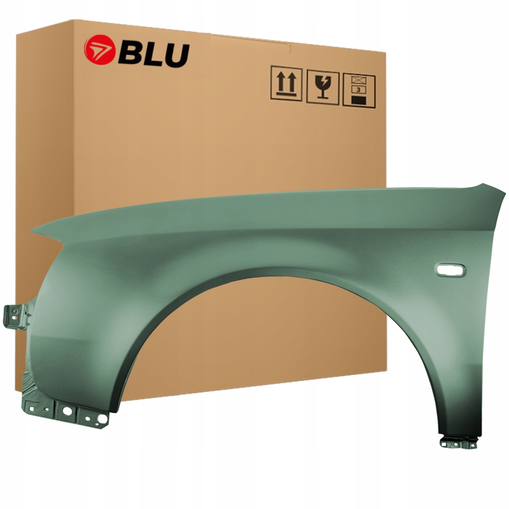 Blu Blatník Audi A6 C5 LZ6J levý zelený 01-05 přední lift ZedernGrüen