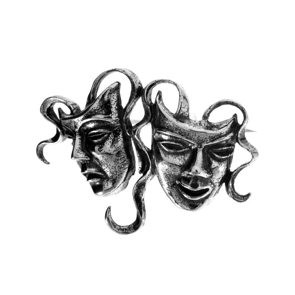 SREBRNA BROSZKA MASKI TEATRALNE TEATR MASKA 925 Rodzaj Rękodzieło Wyrób jubilerski