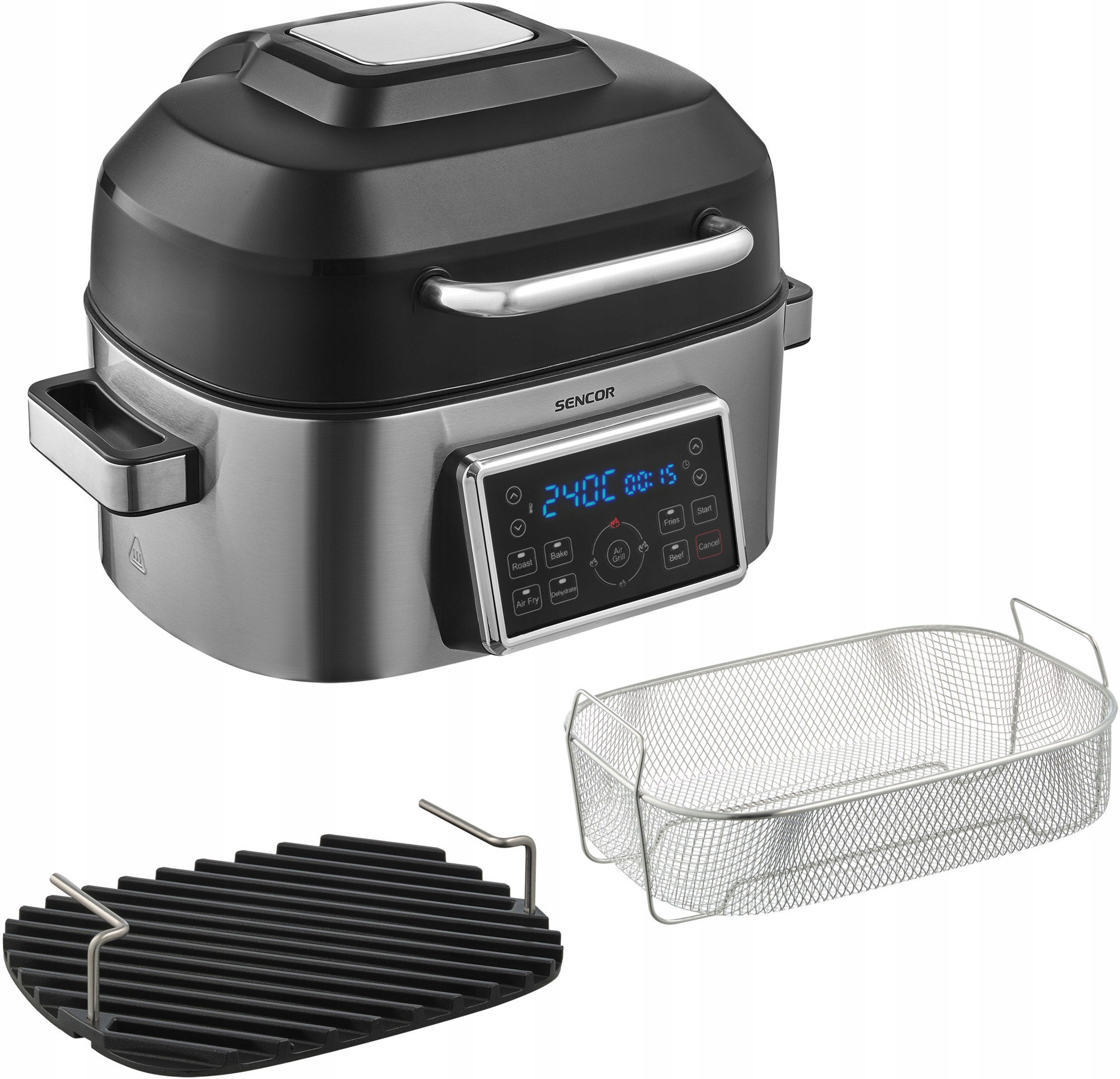 Frytownica beztłuszczowa Air Fryer Gril 1660W Duży Kosz 6L Sencor SBG8900SS