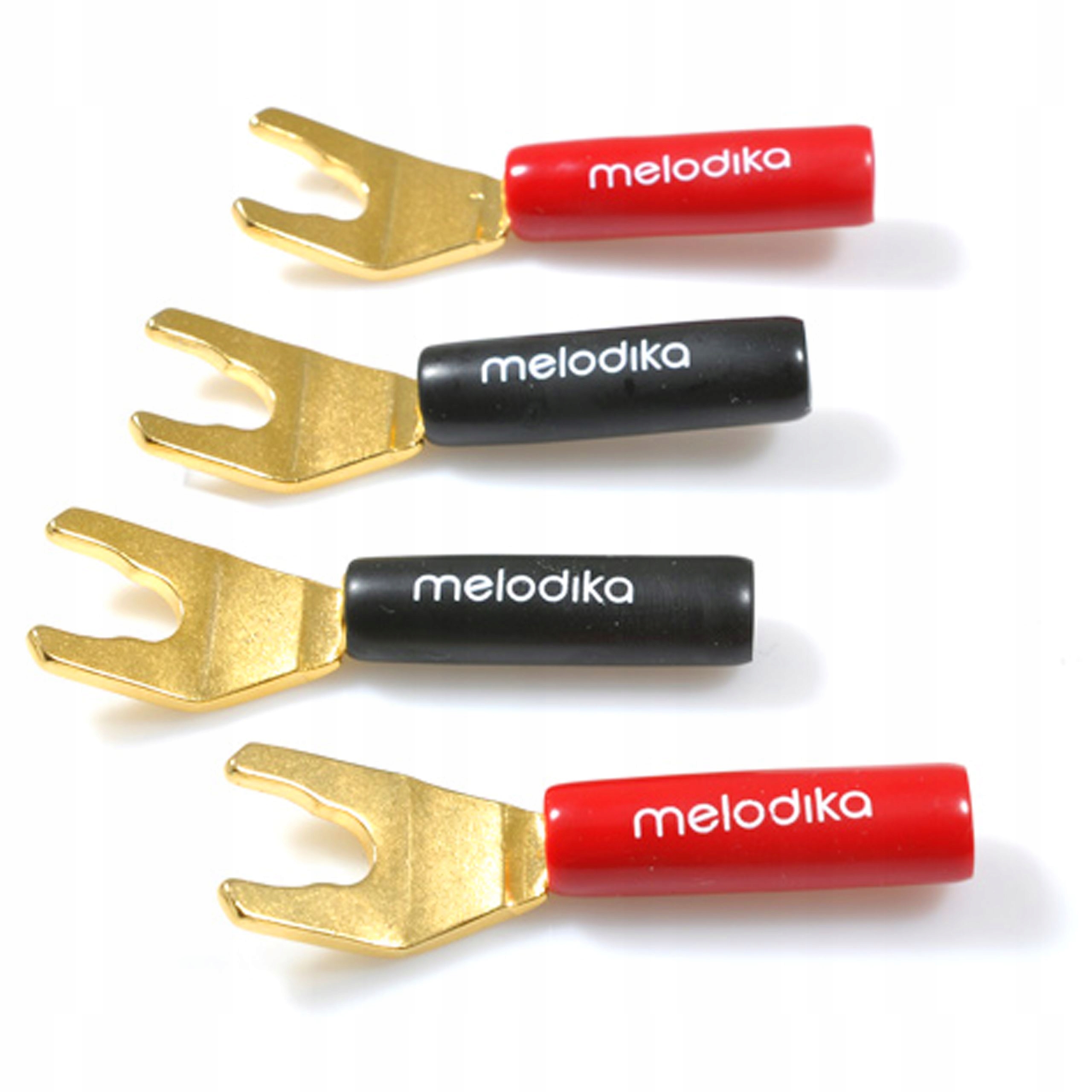 Melodika MDSPA4 - pozłacany wtyk głośnikowy widły, widełki - 4 sztuki