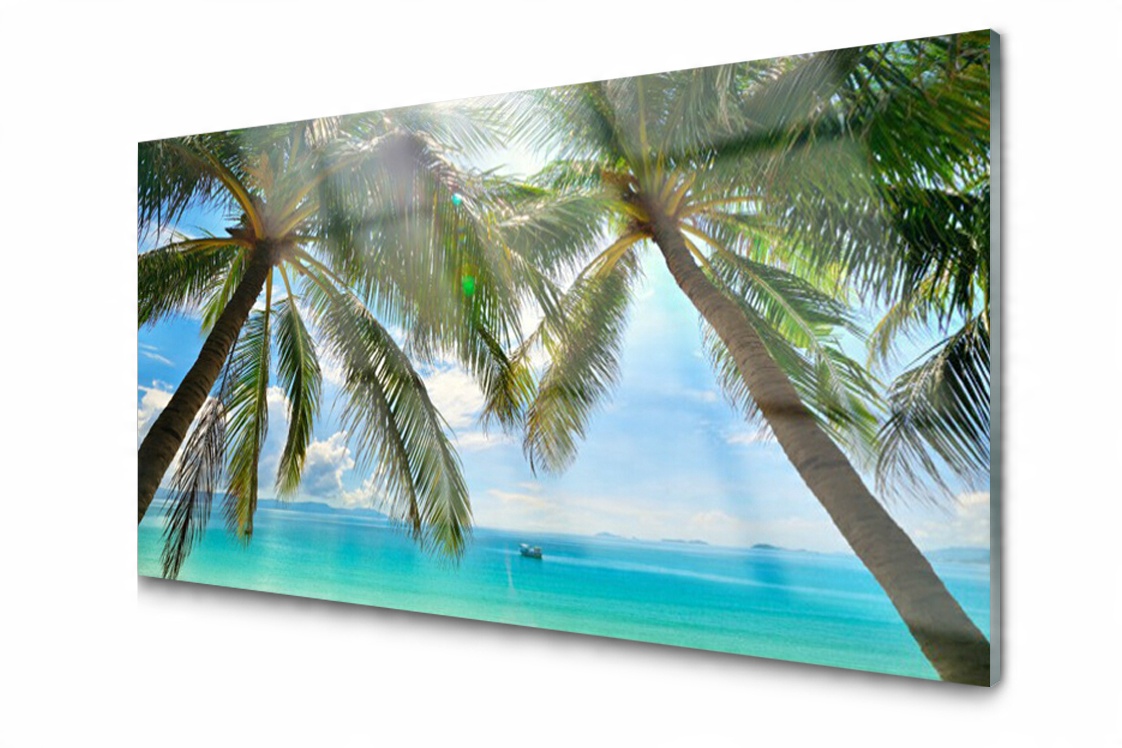

Panel szklany Płytka Palma Drzewo Morze 100x50
