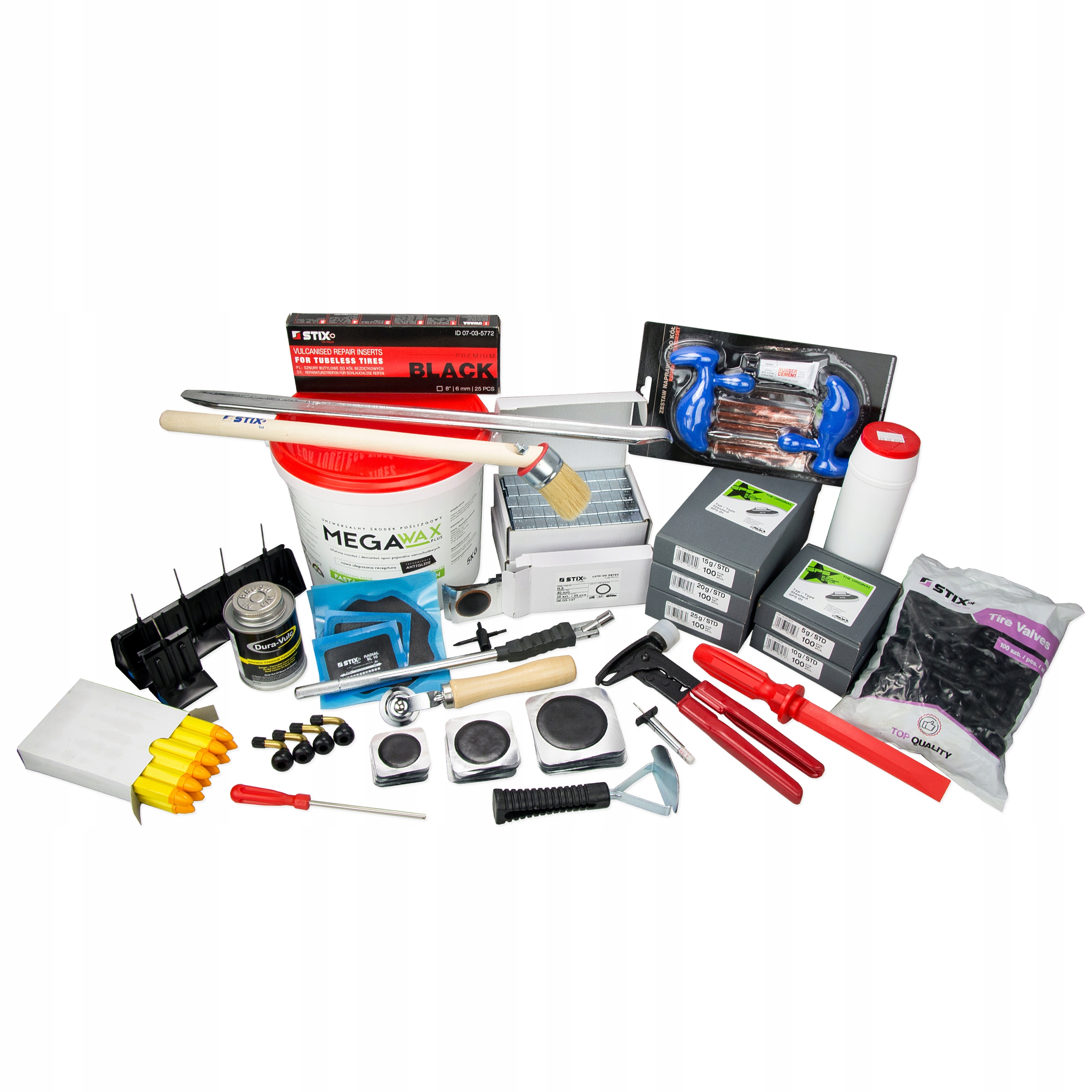 Startovací Sada Pro Servis Oprav A Výměny Pneumatik Z04 Závaží Záplaty Stix