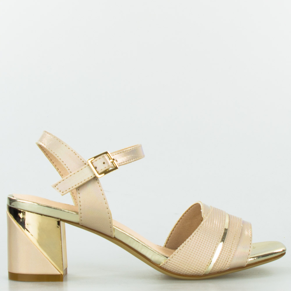 

Złote Beżowe Sandały Neonowe Lustrzane Na Bal 38