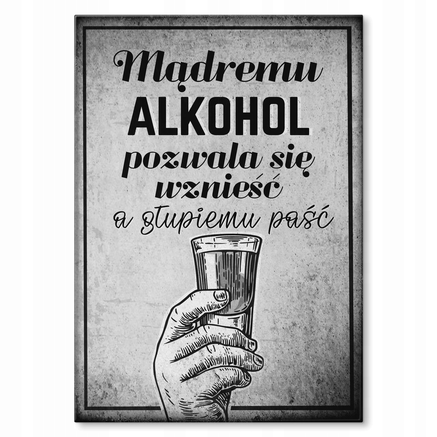 

Plakat metalowy Głupi, mądry i alkohol L