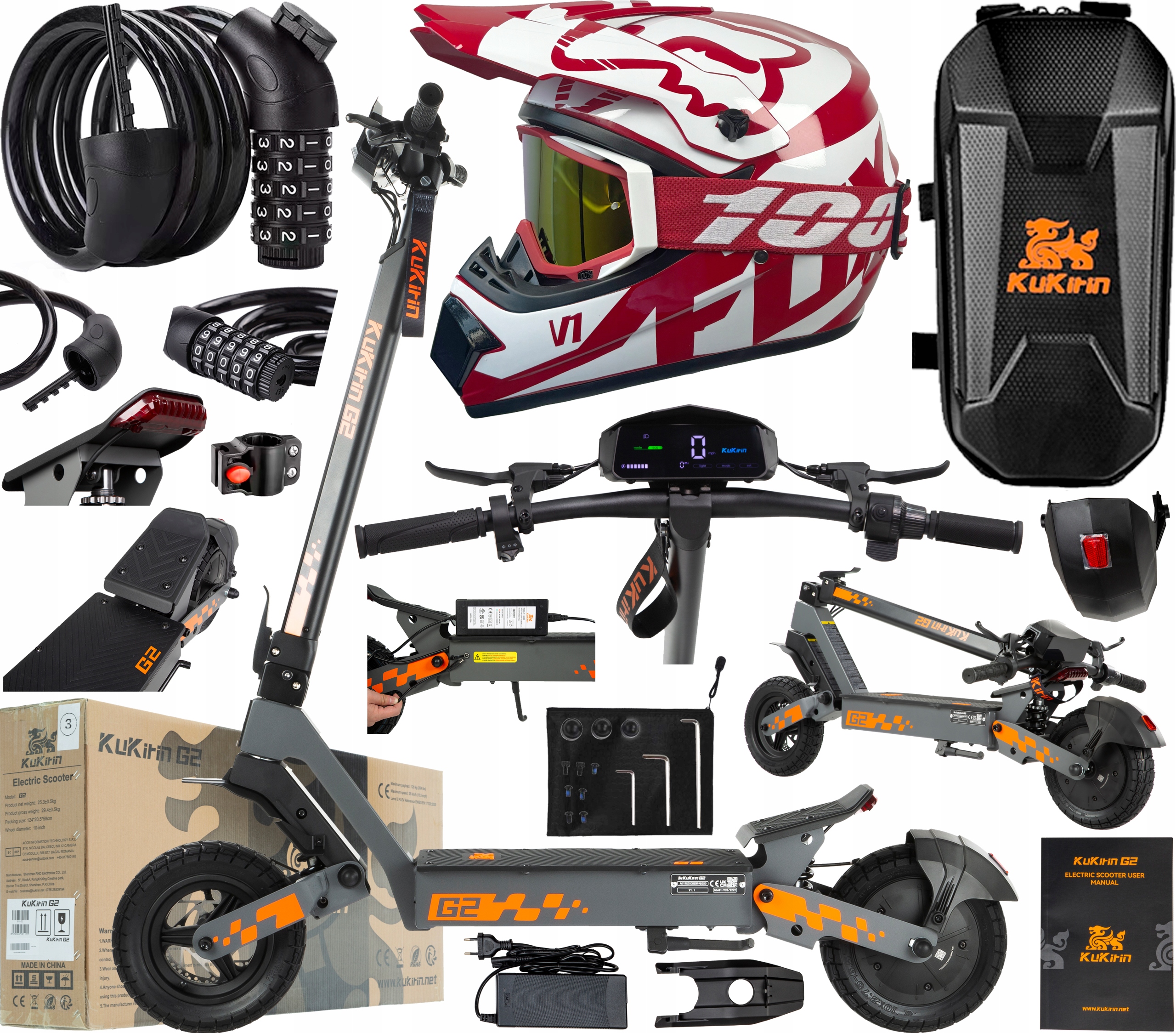 2026 KuKirin G2 elektrická vozidla 800W 45KM/H 48V 15Ah 55KM 10" +Dárek