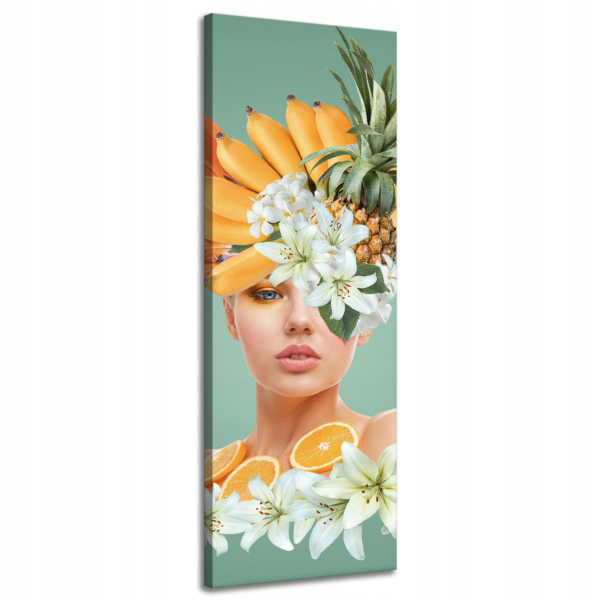 Obraz na plátně Květinová koruna Krásná žena 40x120 cm
