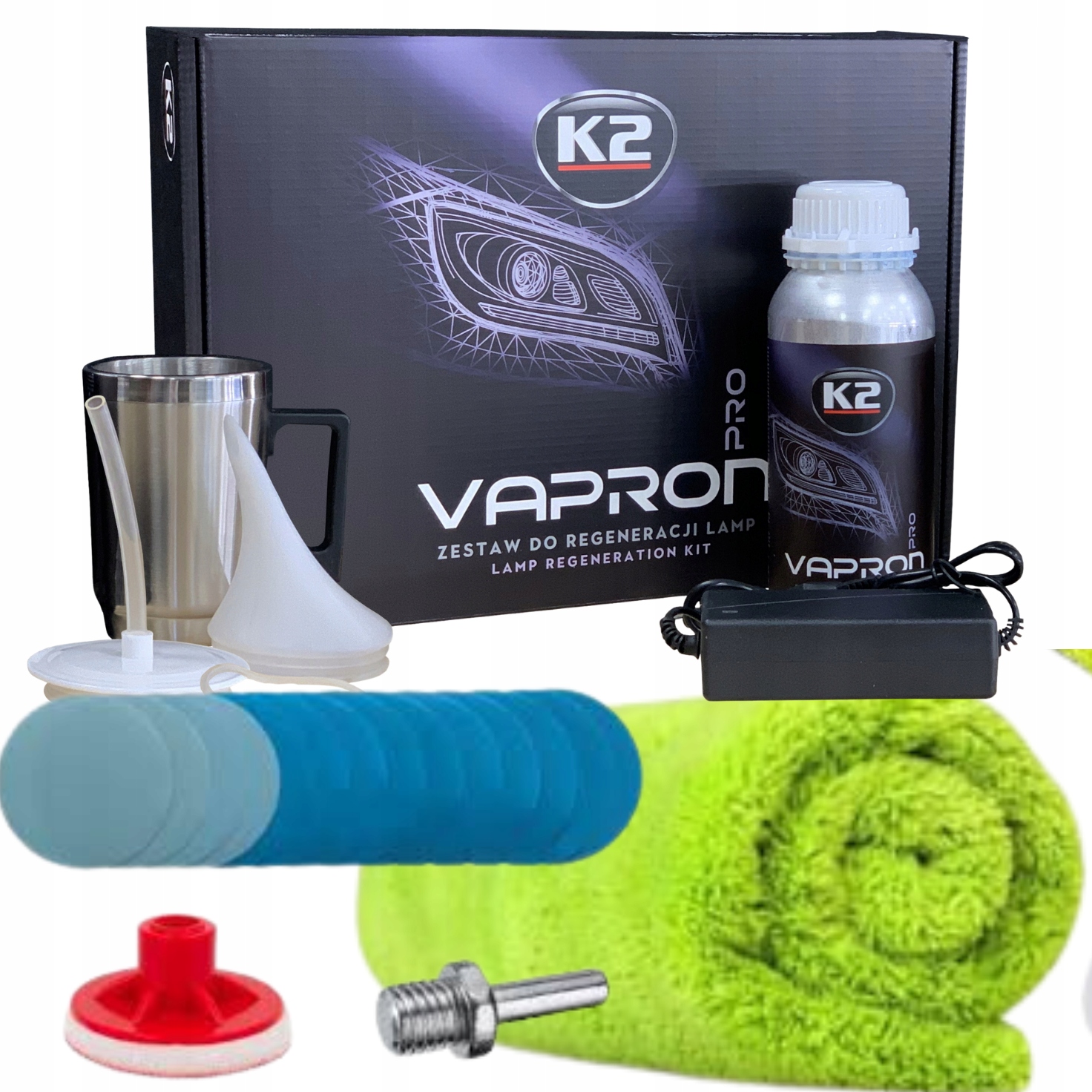 K2 Vapron Czajniczek Zestaw Do Regeneracji Reflektorów+papier Wodny