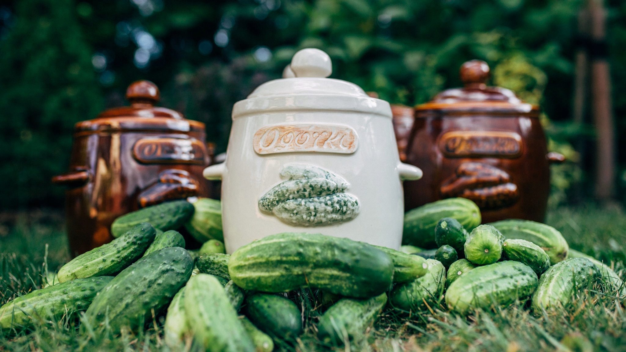 GARNEK NA OGÓRKI+POKRYWA KAMIONKA KISZENIE 5L KREM Materiał dominujący ceramika