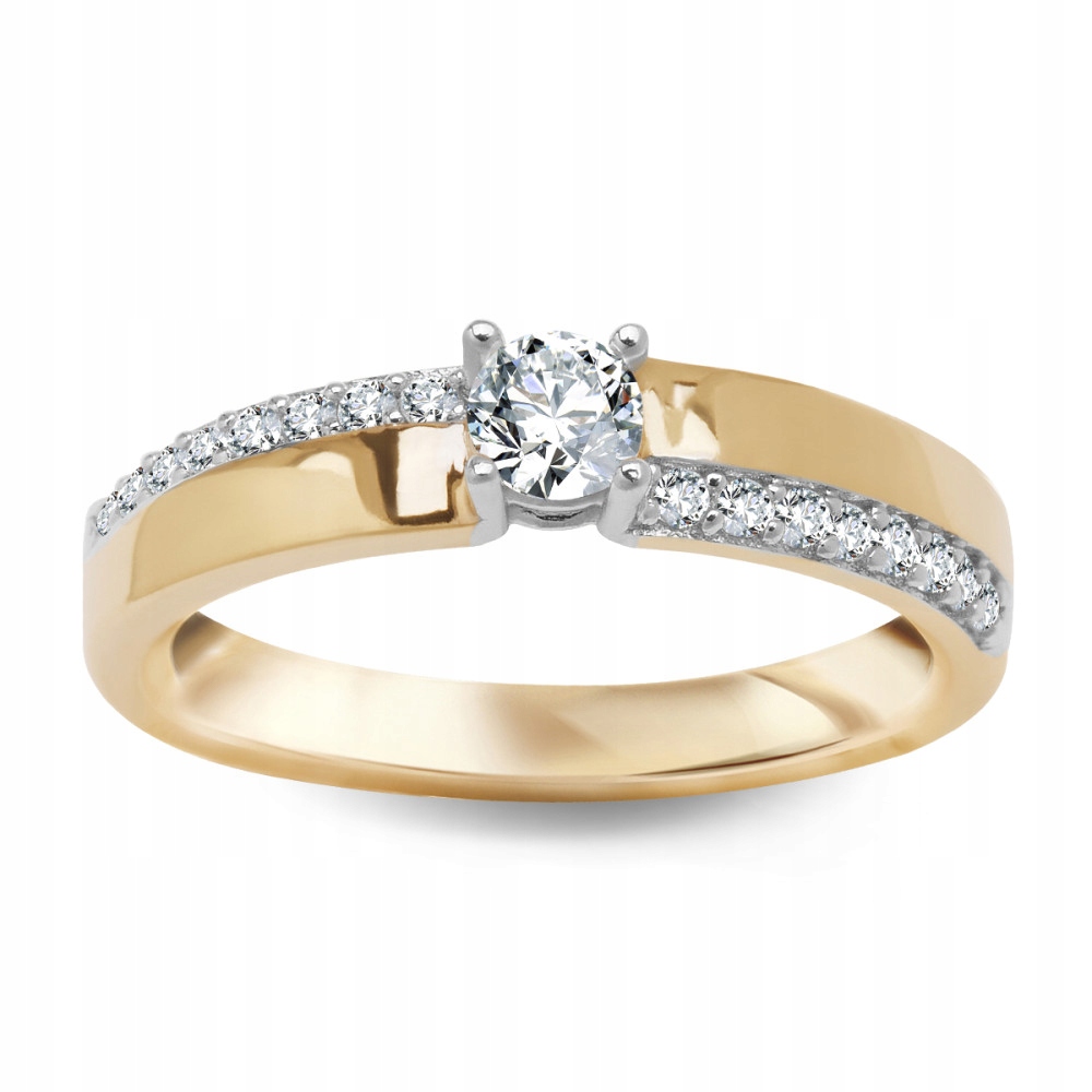 Złoty Pierścionek z Cyrkoniami r15 Verona Jewellery