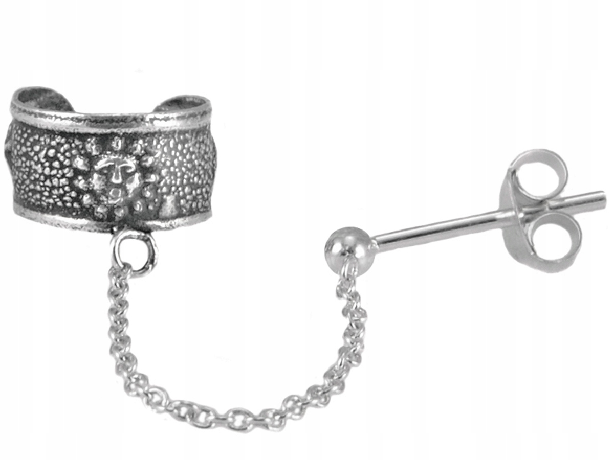 VERSIL nausznica oponka slońce z łańc. SREBRO 925