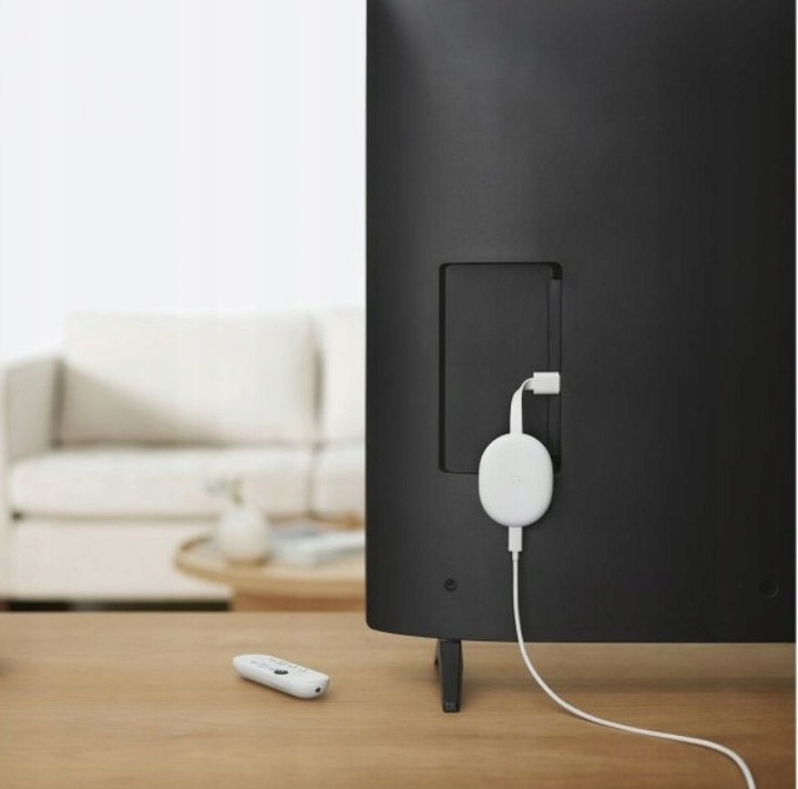 ODTWARZACZ MULTIMEDIALNY GOOGLE CHROMECAST 4K NETFILX DISNEY Smart TV HDMI Cechy dodatkowe polski tekst wbudowany HDD