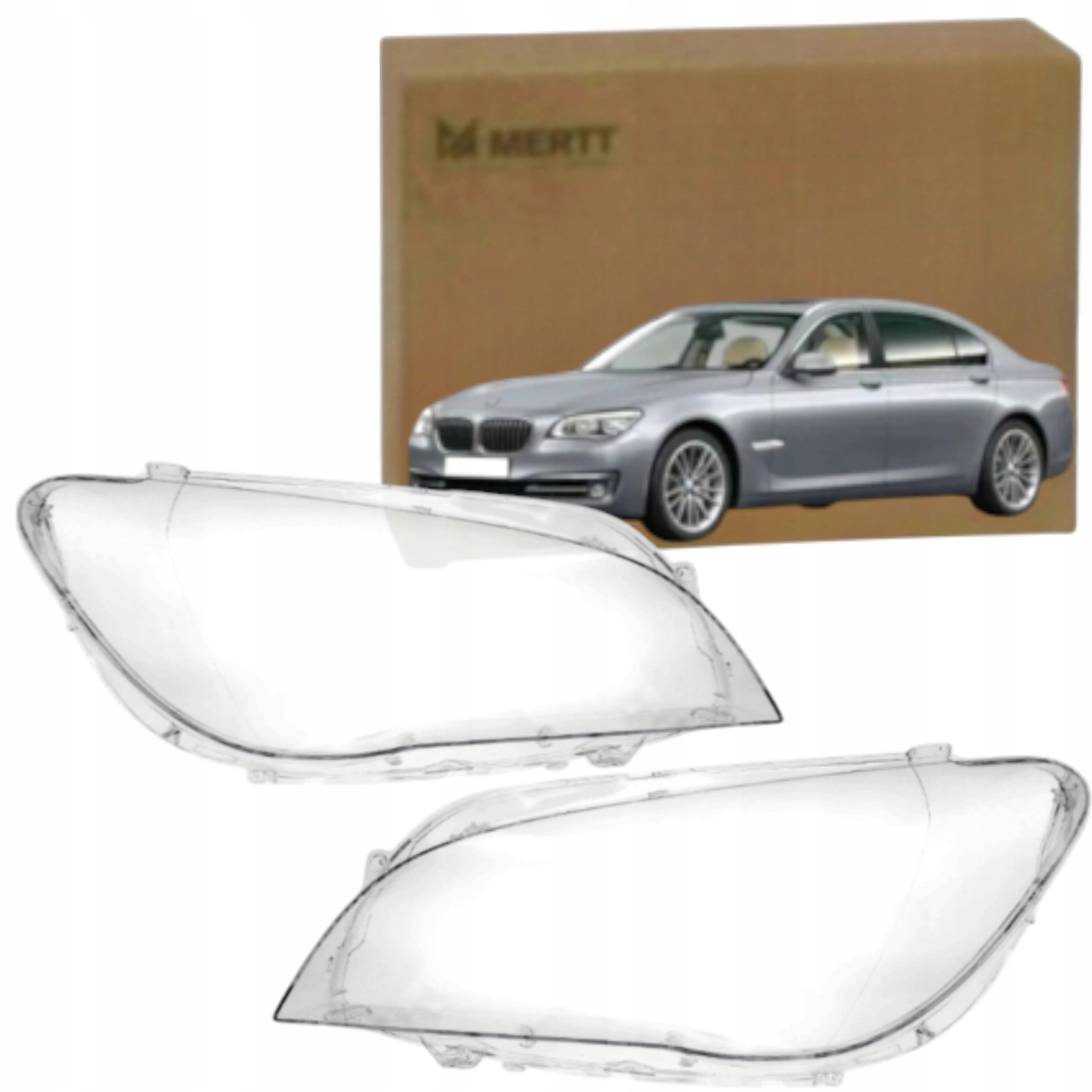 Sada x2 Stínidlo Pravé Levé sklo světlometu lampy Bmw 7 F01 F02 F03 2008-2015