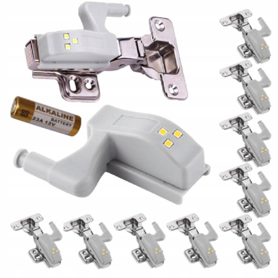 

10x Lampka Do Szafki Zawias Drzwi 3LED Bateria