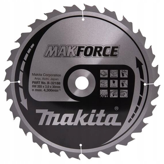 Makita B-32188 kotúč na rezanie 355mm*30mm 24Z Makforce (starý=B-08274)